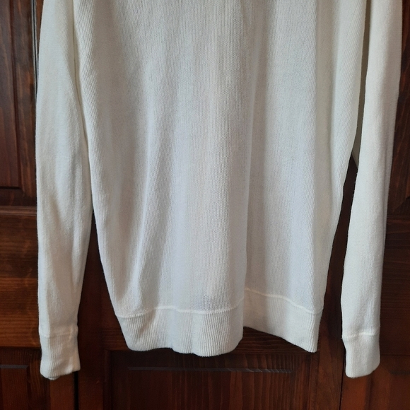 Vintage off white Grandpa style v-neck knit cardigan sweater unisex - Picture 9 of 9